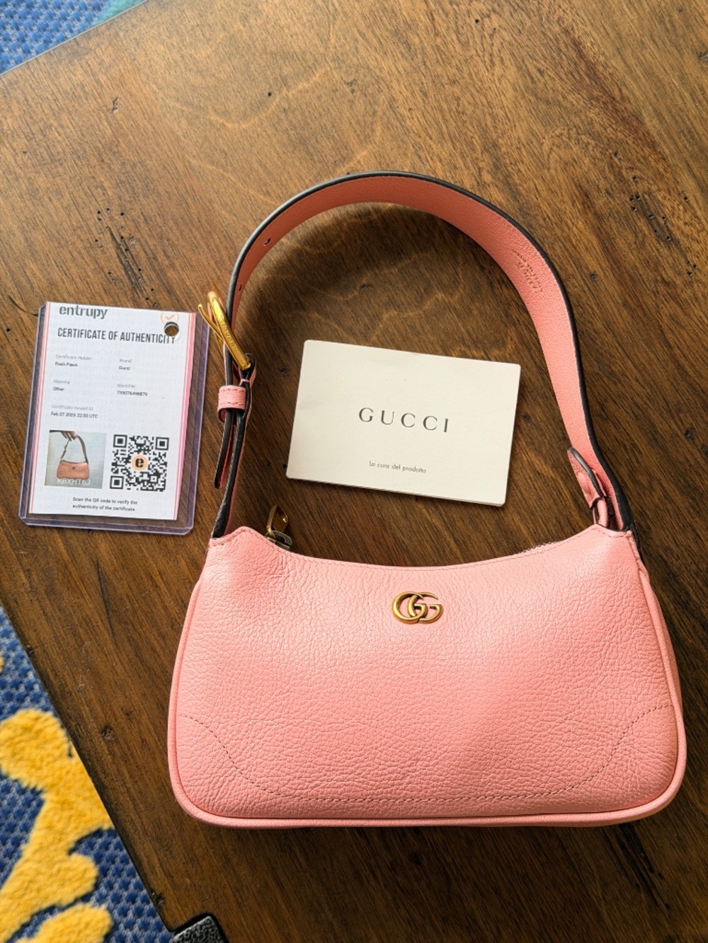 Gucci Mini Light Pink Goatskin Aphrodite Shoulder Bag - Picture 5 of 12